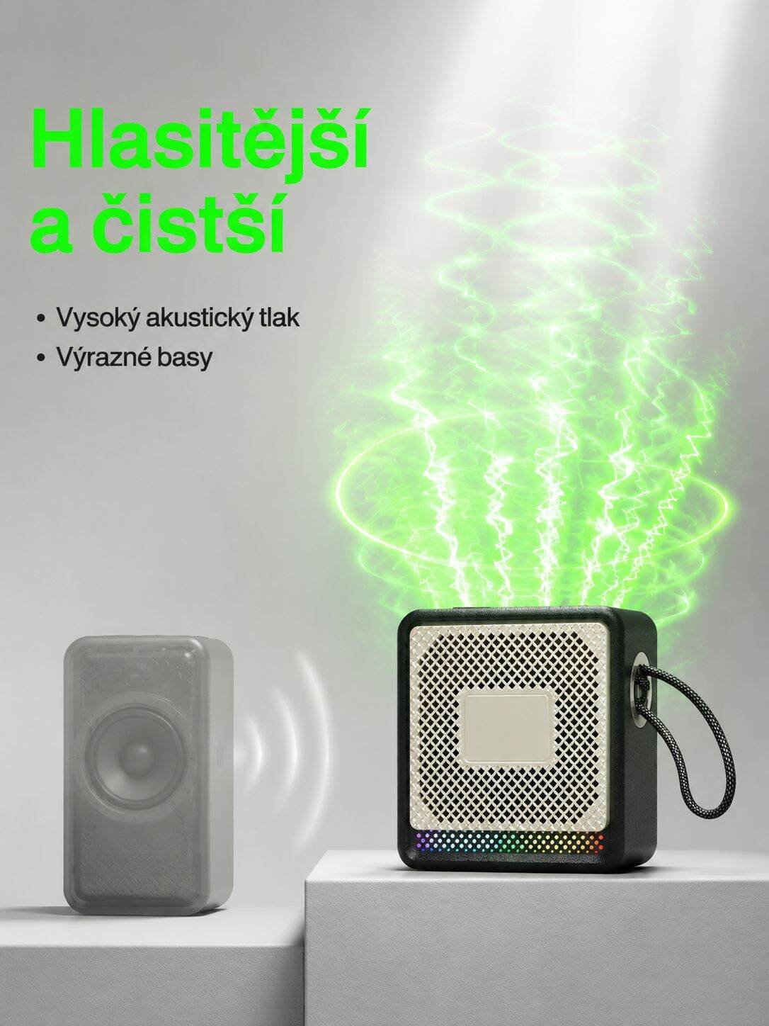 Moderní design Bluetooth reproduktoru v interiéru