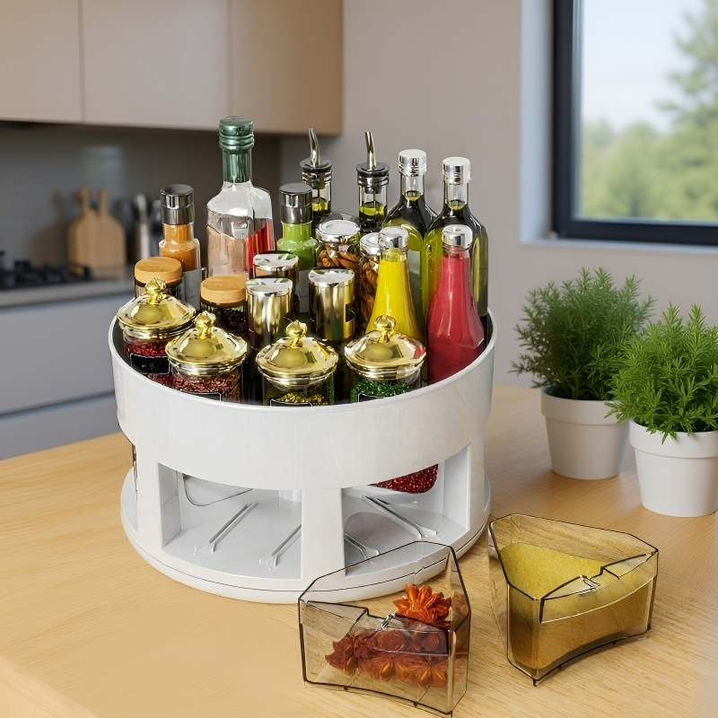 Multifunctional storage box for spice rack