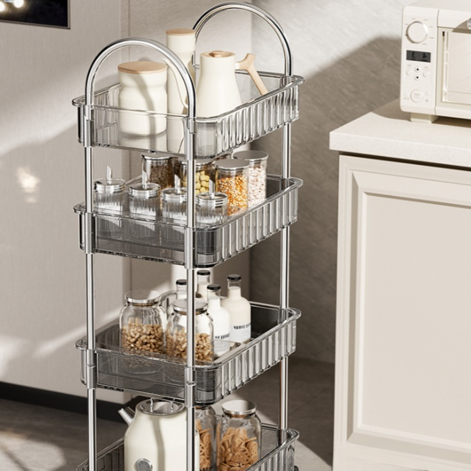 이동식 수납 선반 선반 아크릴 다층 가정용 이동식