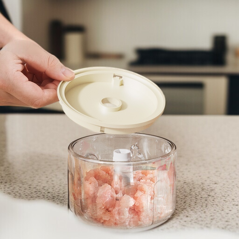 Batidora de ajo eléctrica para cocina, picadora de carne multifuncional