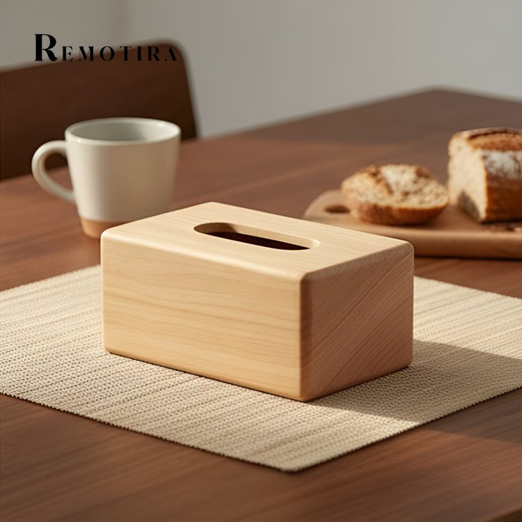 나무색 티슈박스 (2개)