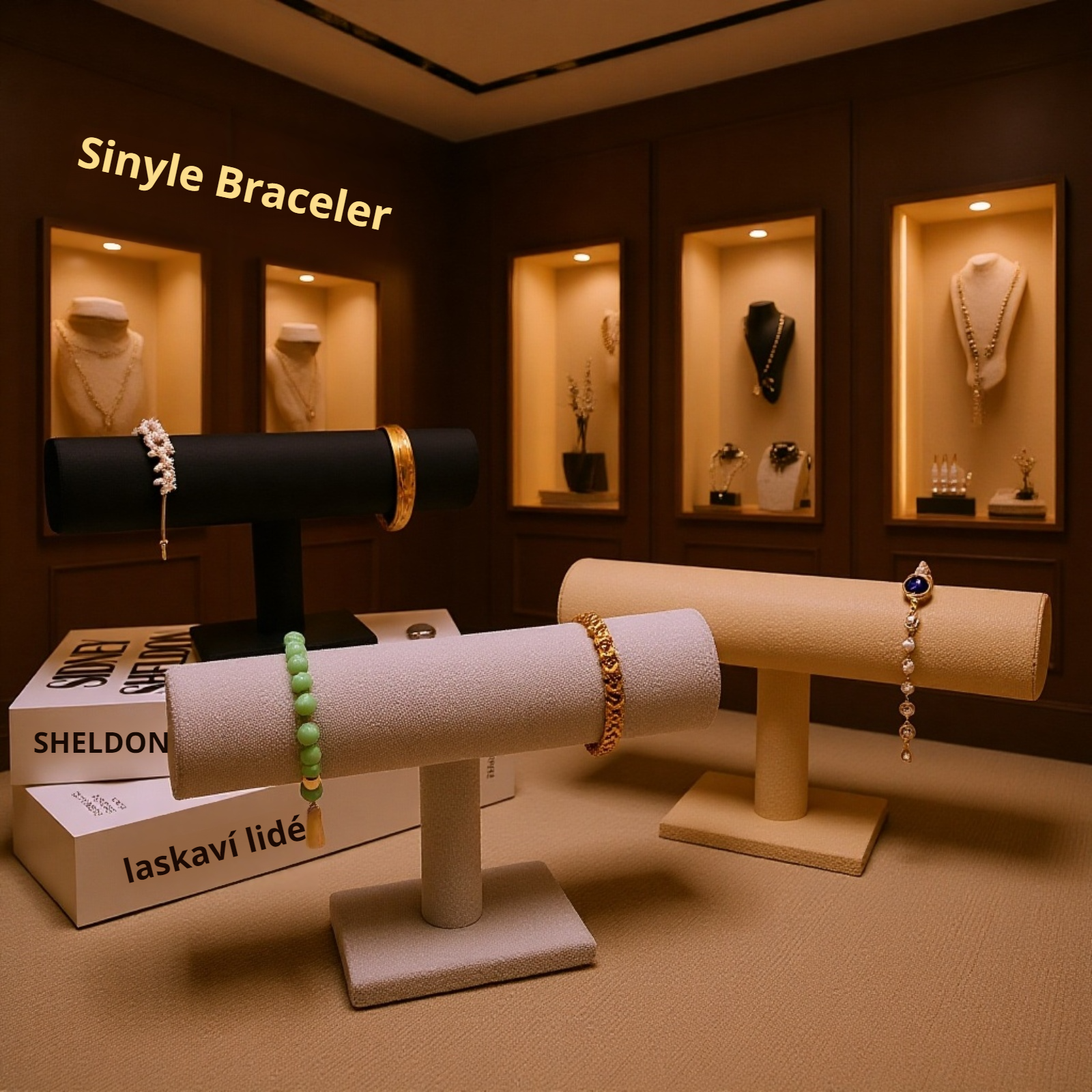  Jednovrstvý sametový stojan na náramky