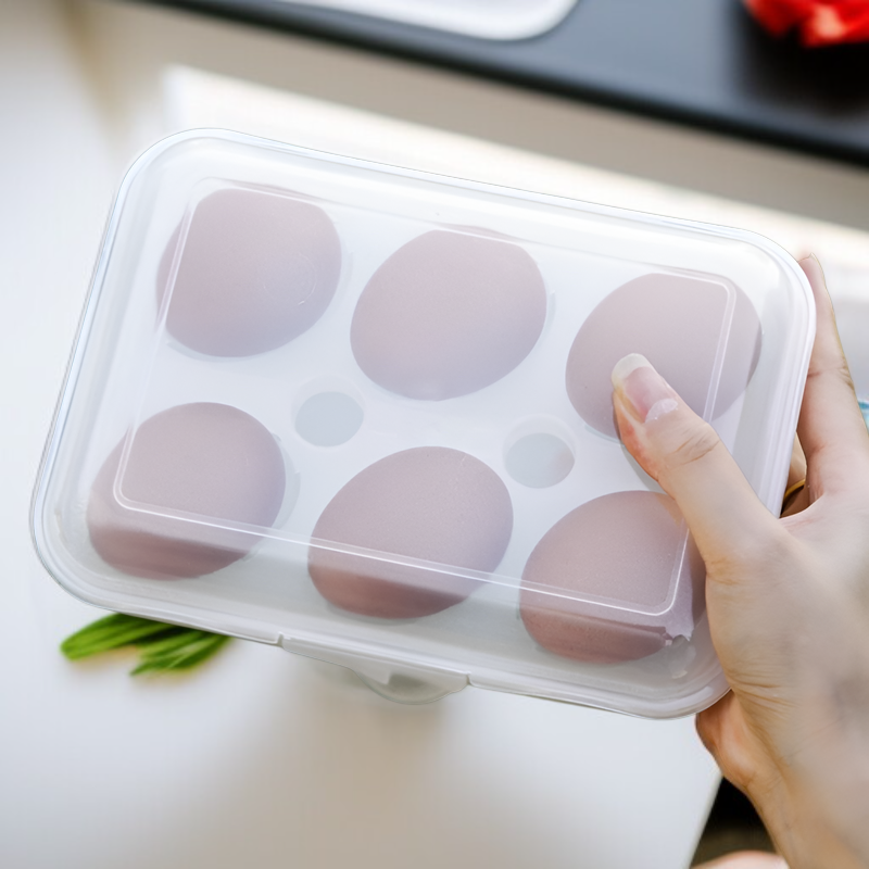 กล่องใส่ไข่พลาสติกสำหรับใช้ในบ้าน กล่องกันตกแตก ถาดไข่พกพาเหมาะสำหรับแคมป์ปิ้ง