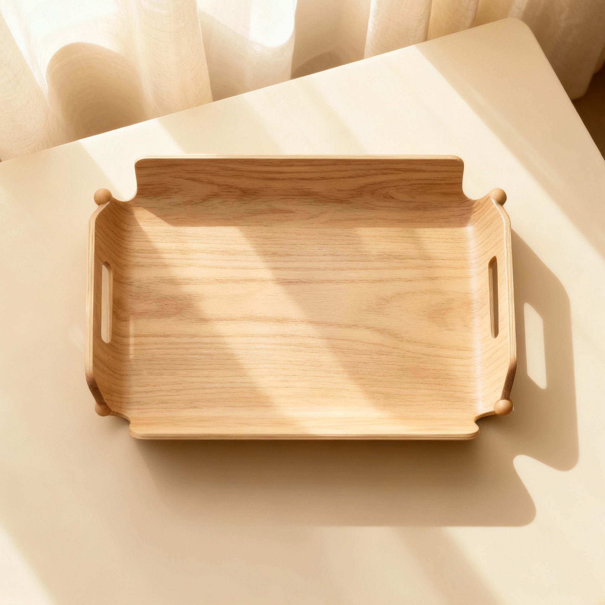 ถาดเสิร์ฟไม้สไตล์เรียบง่ายสำหรับบ้านและร้านอาหาร