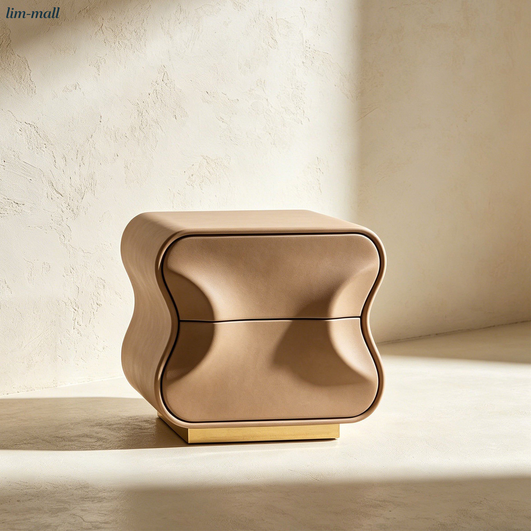 Modern bedside table with wavy edges