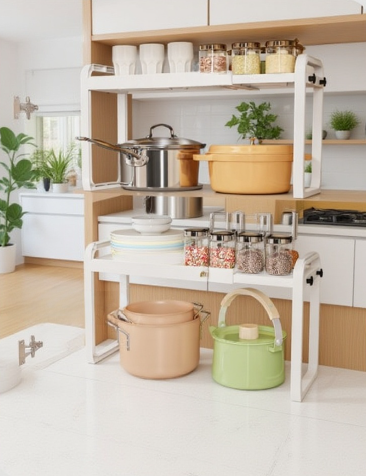 スタイリッシュなデザインの調味料棚