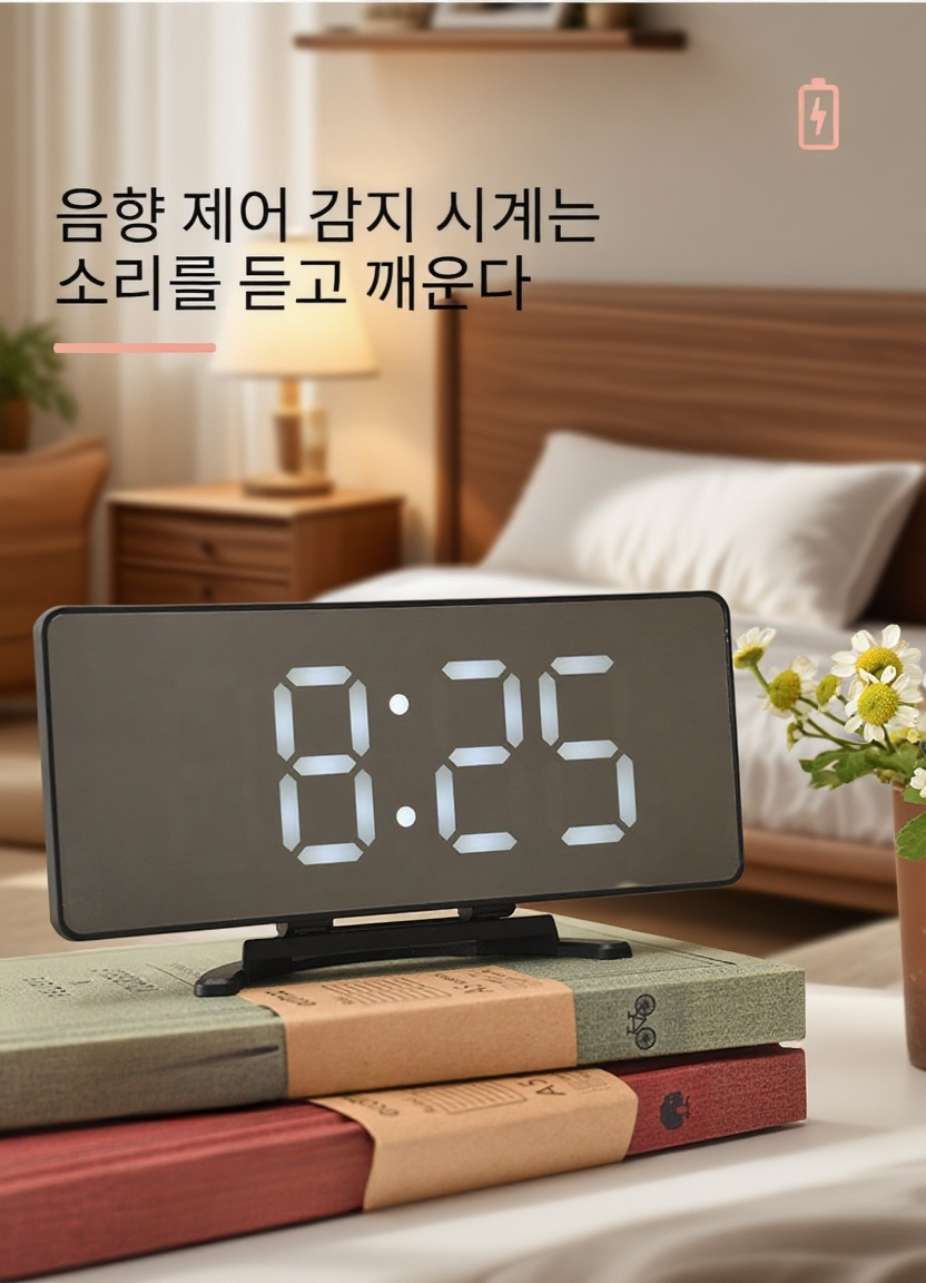 모던 인테리어에 어울리는 곡면 미러 시계