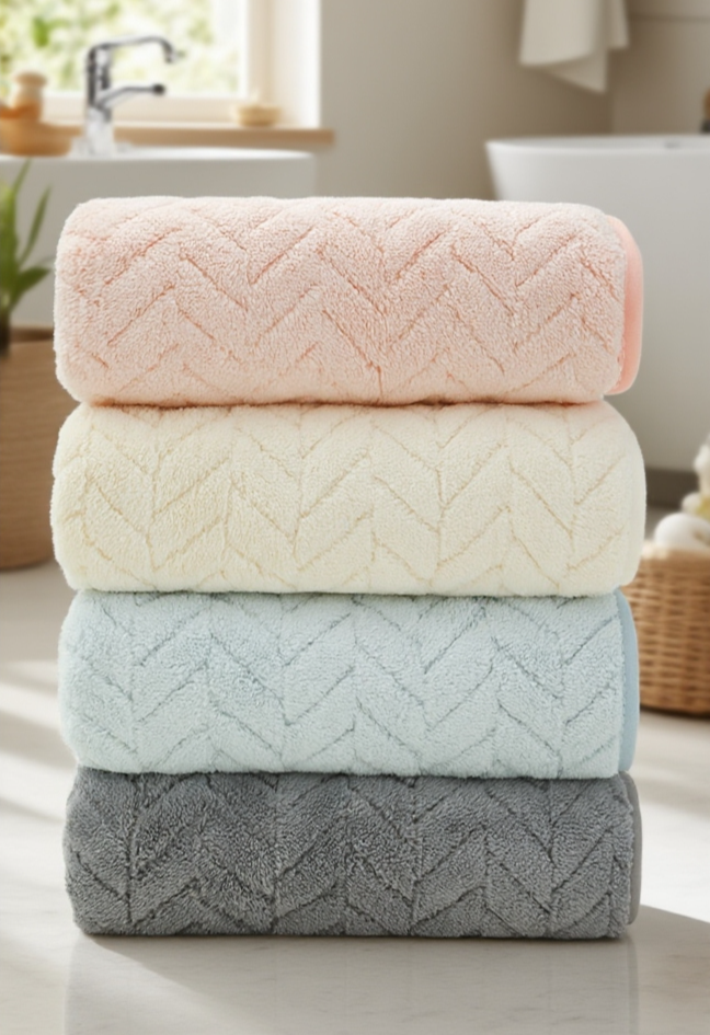 흡수 속건 코랄 수건 제품 전체 이미지