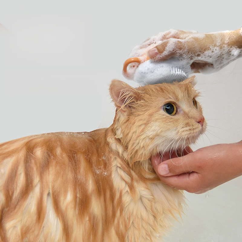 Dog and cat massage brush cleaning