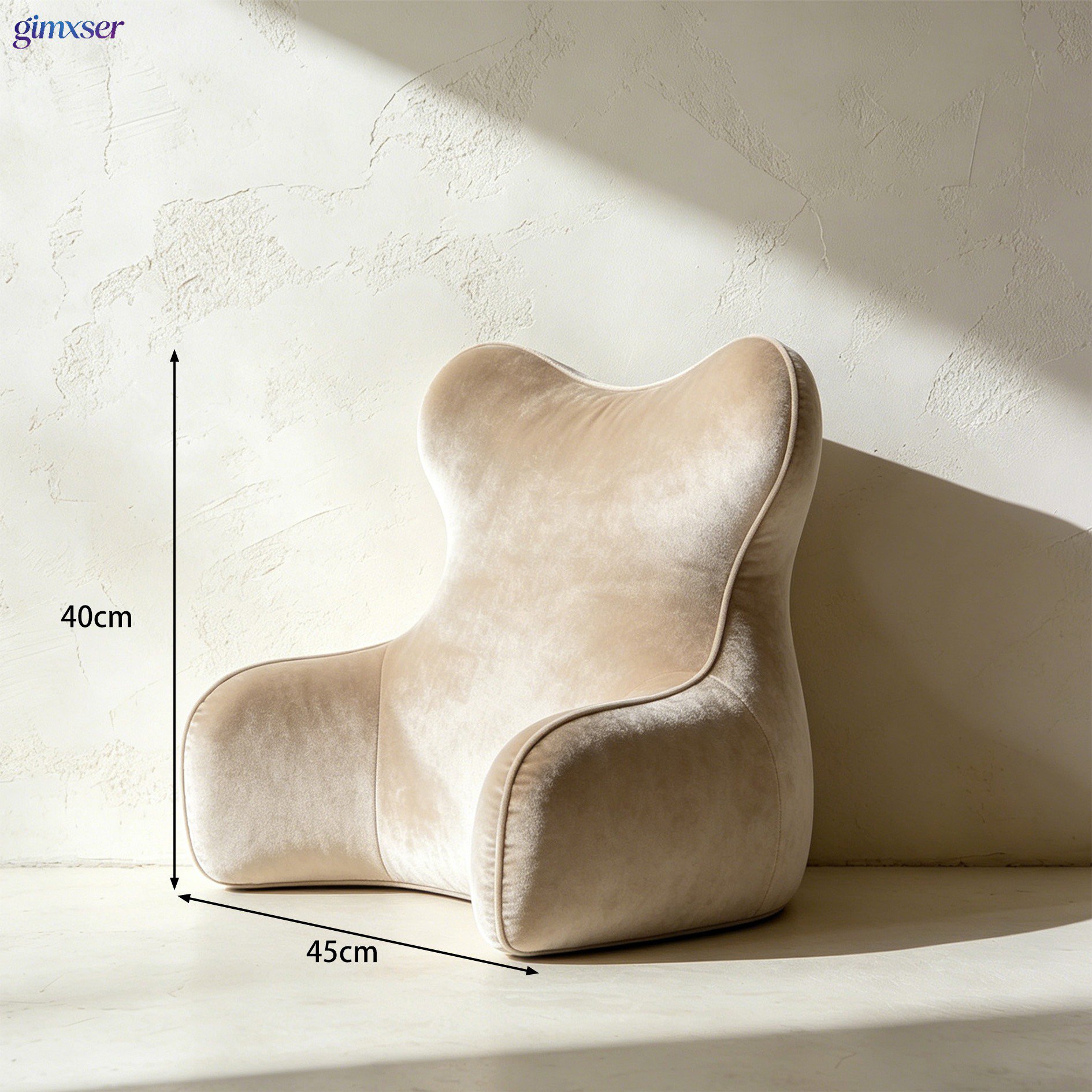 Adjustable strap on back support cushion for secure fit
