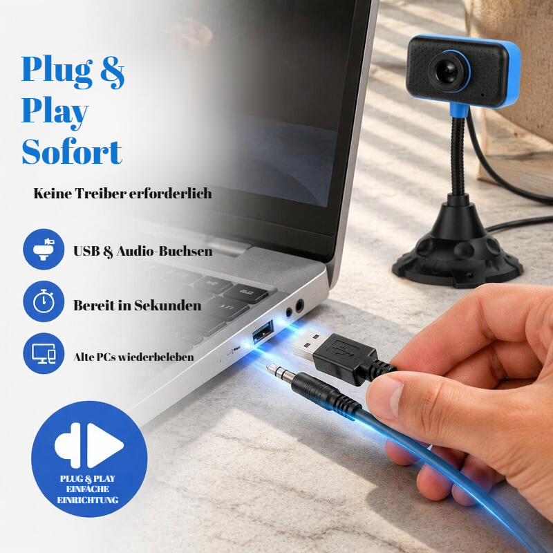 HD USB-Webcam, geeignet für Online-Kurse, Live-Streaming und Meetings