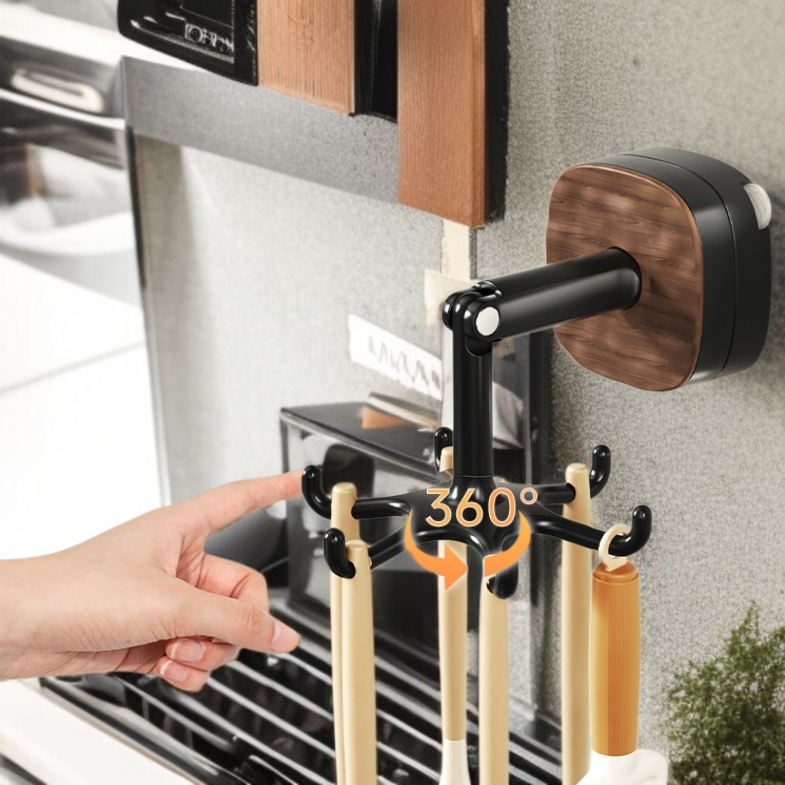 작은 행거 욕실 수건 걸이 펀치 프리 6발 호두 빨판 선반 주방 냄비 수납에 적합