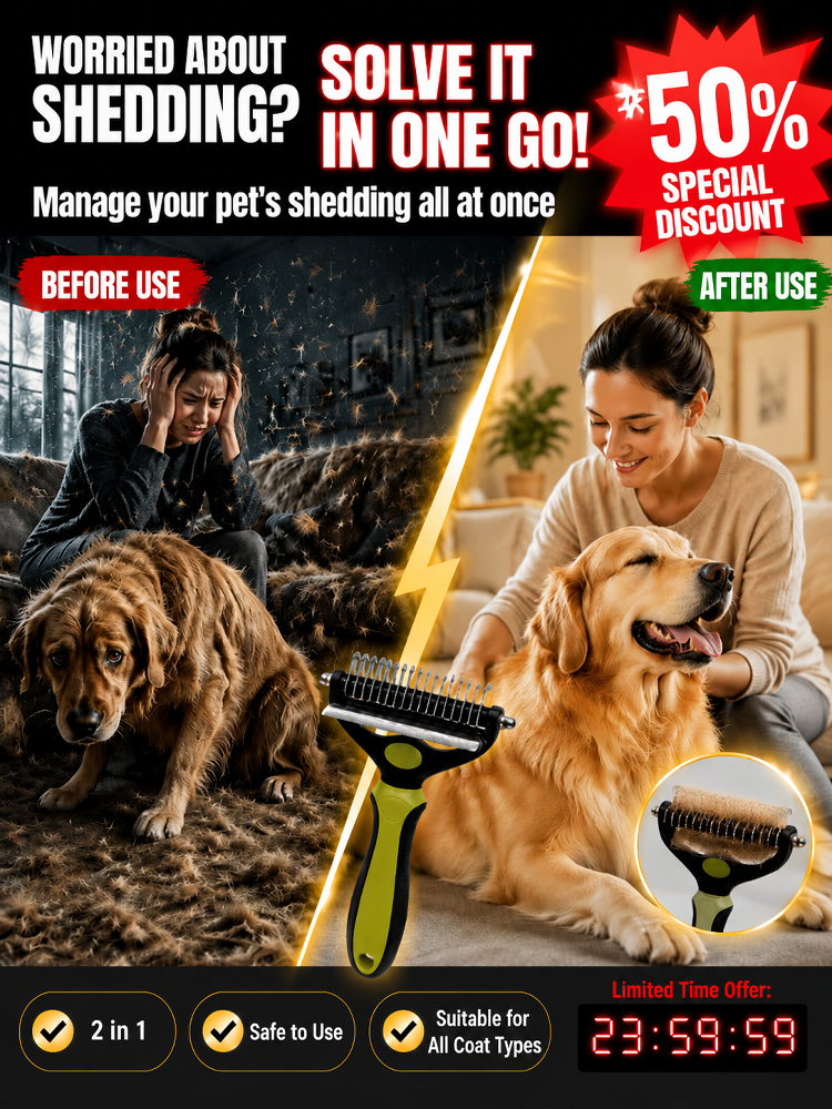 Pet-specific hair removal comb