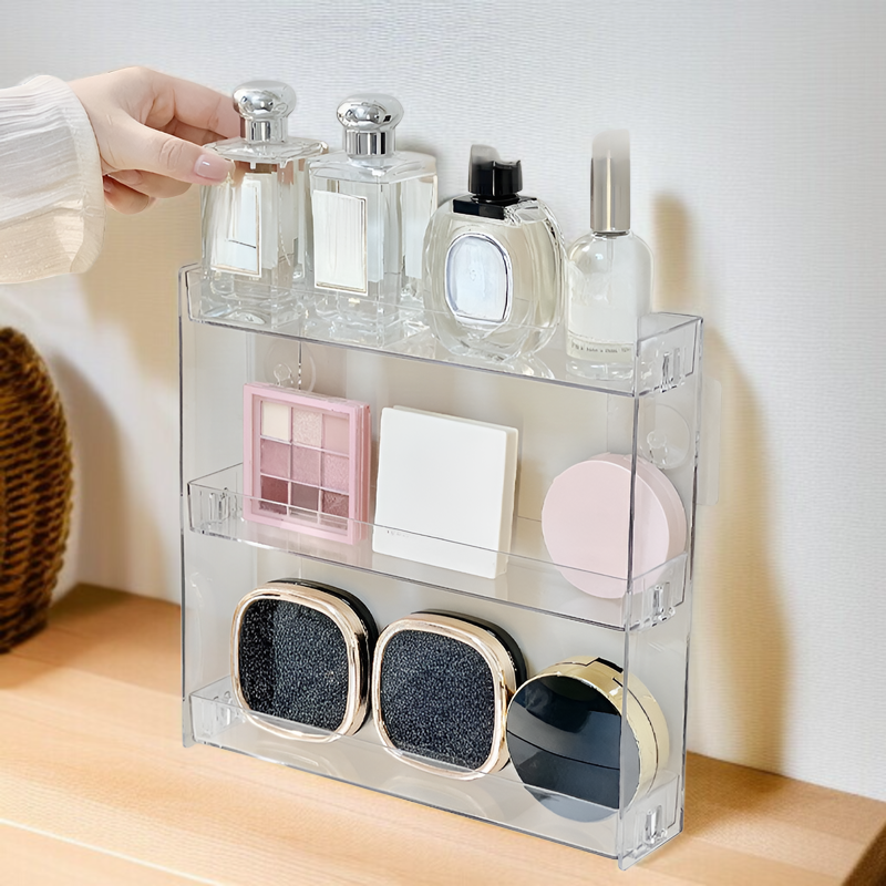アクリル壁掛け多層透明厚手化粧品置物ホームパンチフリーバスルーム収納ラック