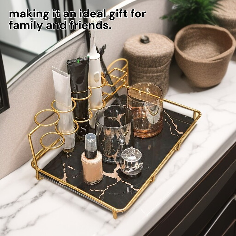 Bathroom Electric Toothbrush Organizer with Mouthwash Cup Set