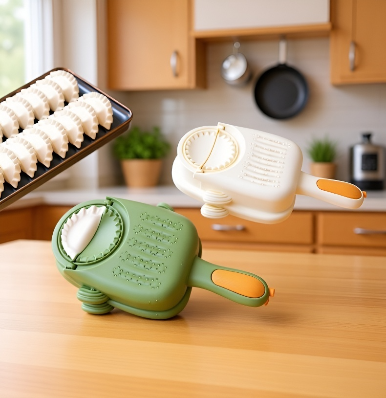 주방에서 만두 만드는 과정