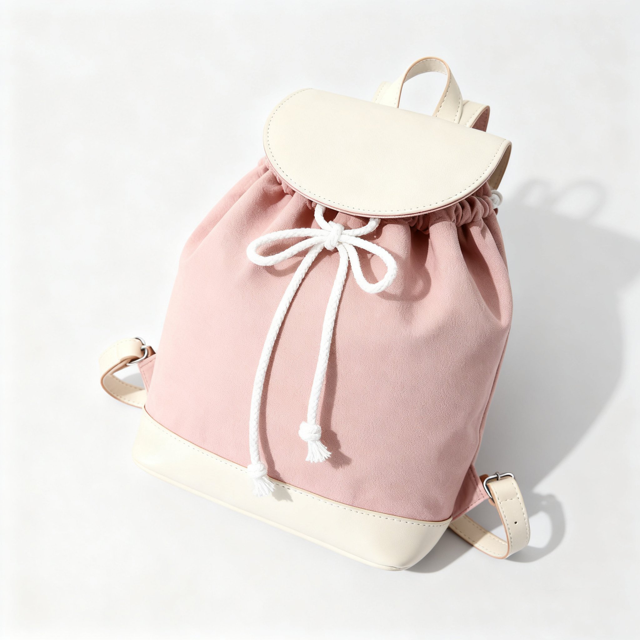 กระเป๋าเป้ผ้าผสมสีขาว