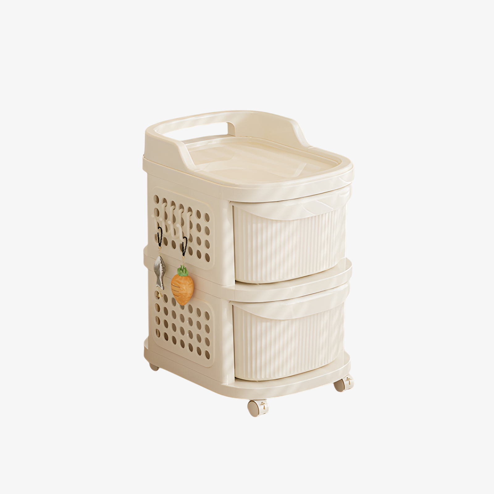 Babywagen Snack Regal, abnehmbares Aufbewahrungsregal für Babyspielzeug, cremefarben