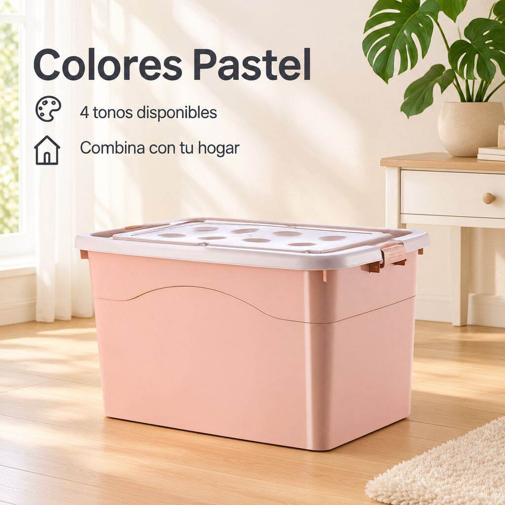 Caja organizadora grande de plástico con ruedas para mantas, juguetes y ropa