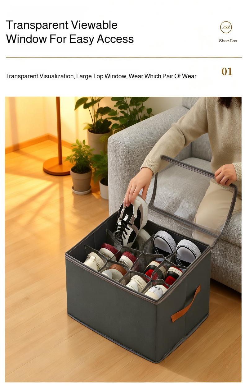 Easy-to-assemble foldable shoe organizer for home storage