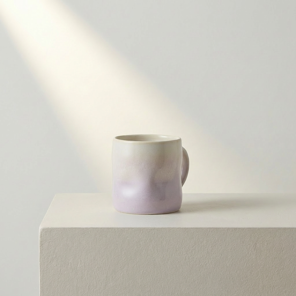 手作り陶器のコーヒーカップ正面写真