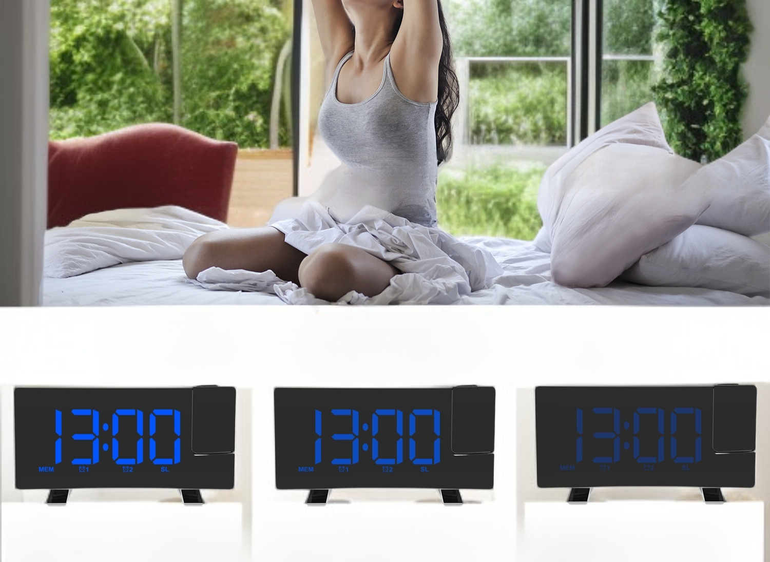 침실용 스타일리시 LED 전자 시계