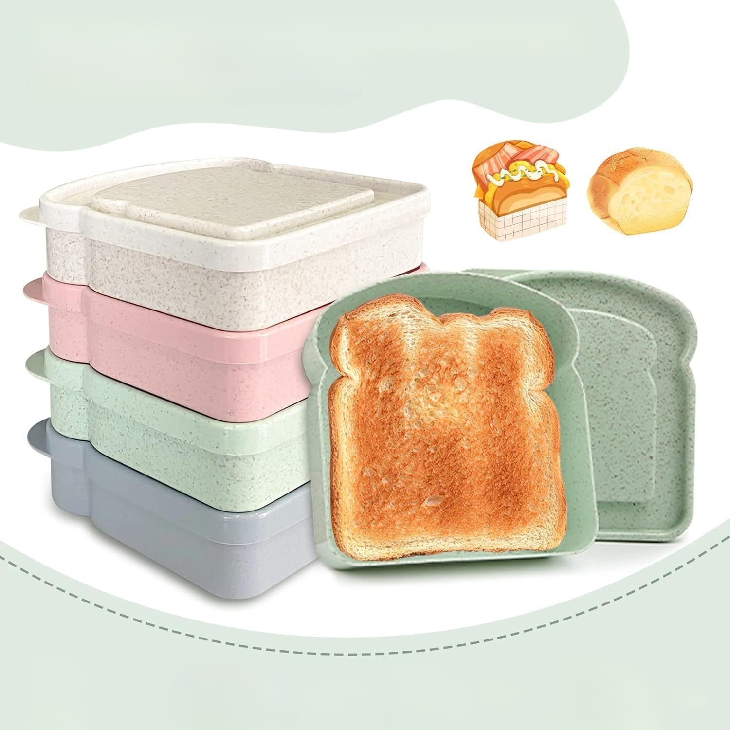 Wheat Straw Portable Toast Box