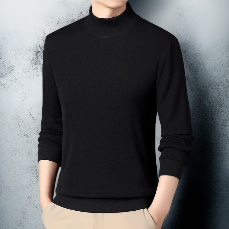 남자 겨울용 두꺼운 반넥 니트 상세사진