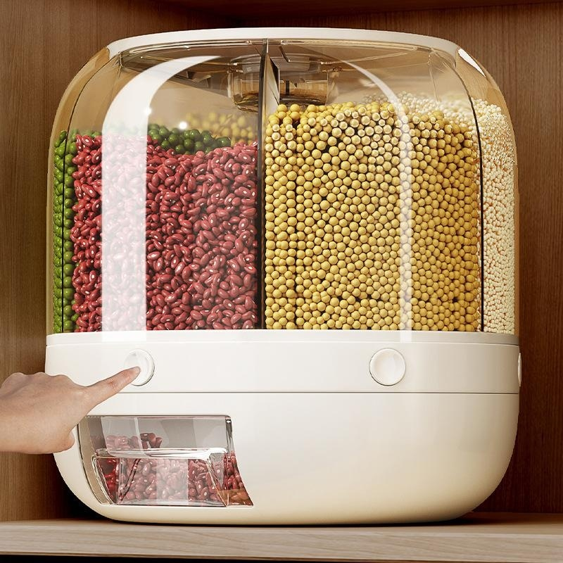 Rotatable Multi-Grain Rice Barrel, Pest-Proof and Sealed Rice Storage Container