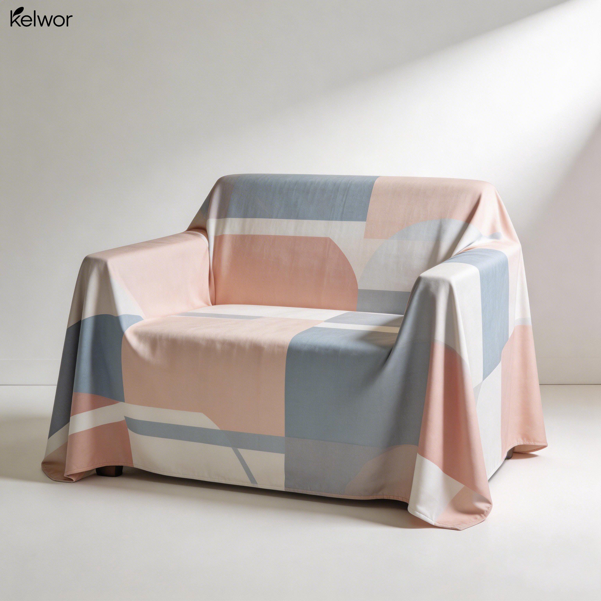 Pokrowiec przeciwkurzowy na sofę rozkładaną w salonie