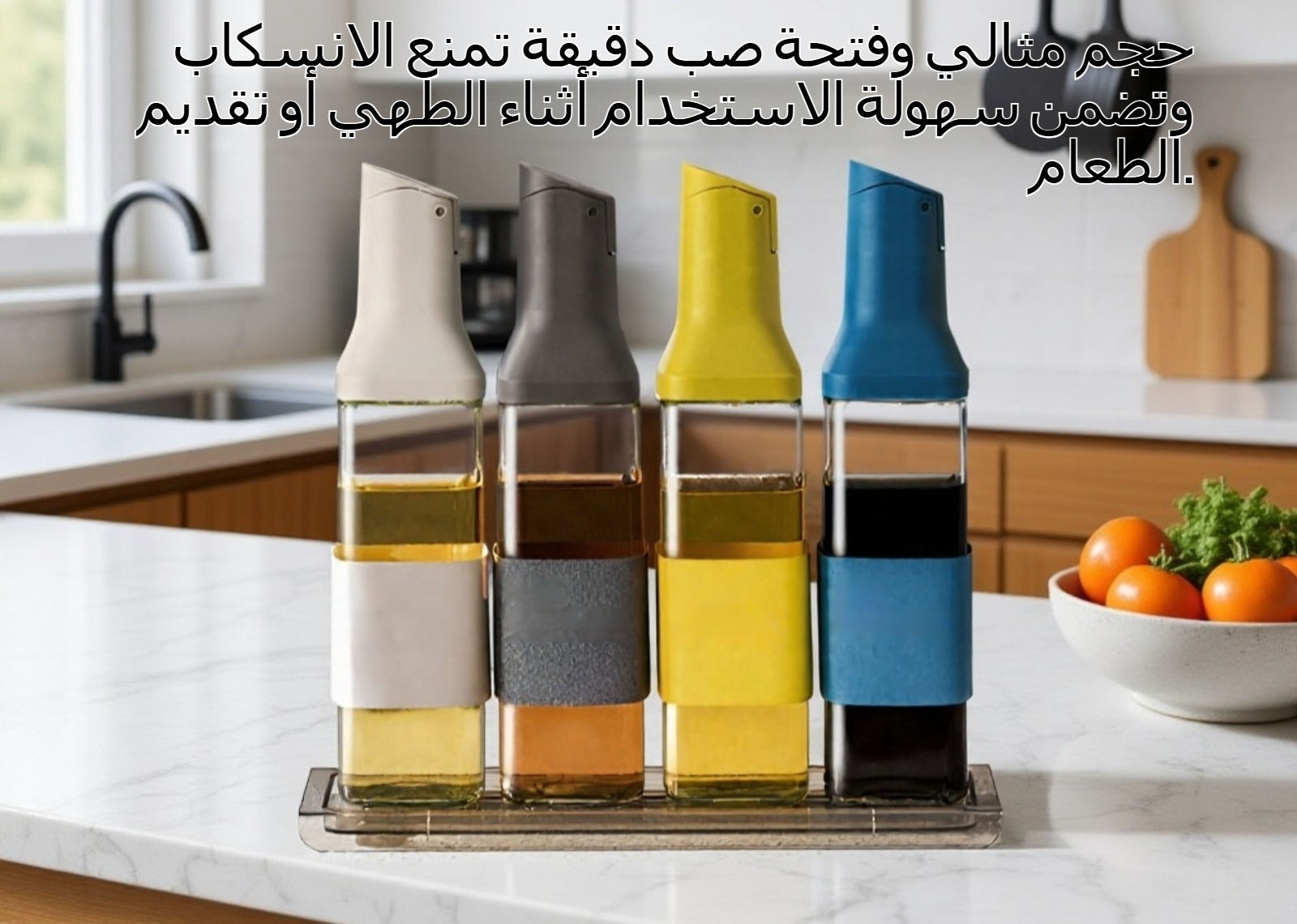 تصميم أنيق لوعاء زيت زجاجي