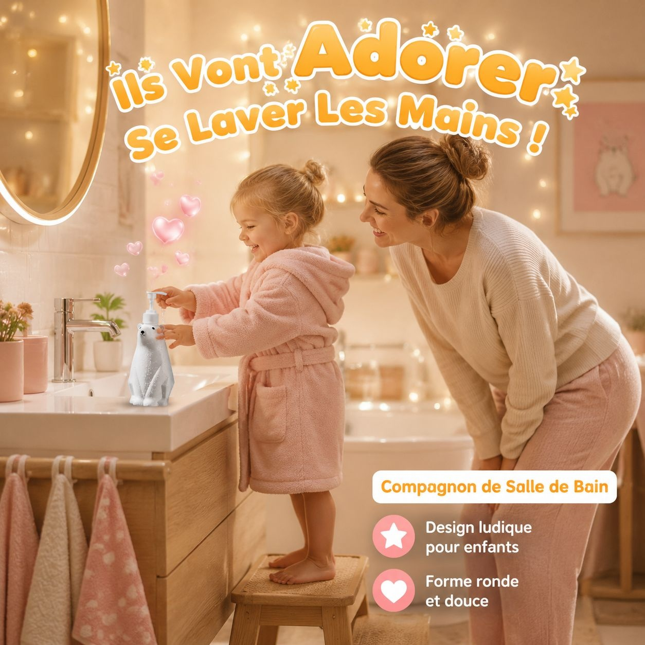 Bouteille pompe multifonction mignonne ours polaire
