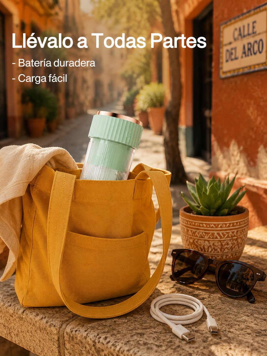 Vaso exprimidor portátil recargable