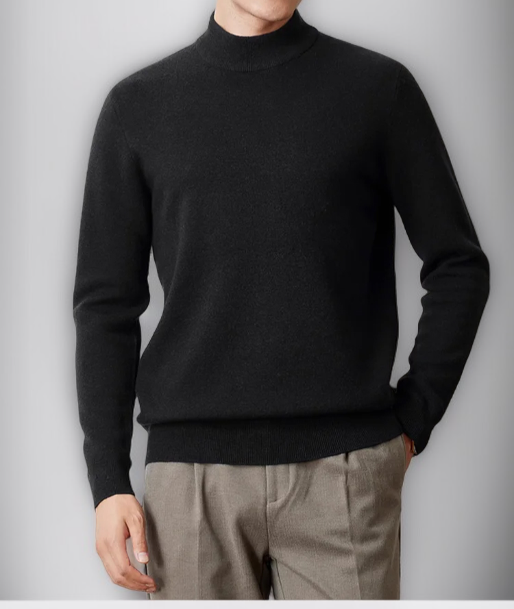 모던한 남성 터틀넥 스웨터 전면 사진