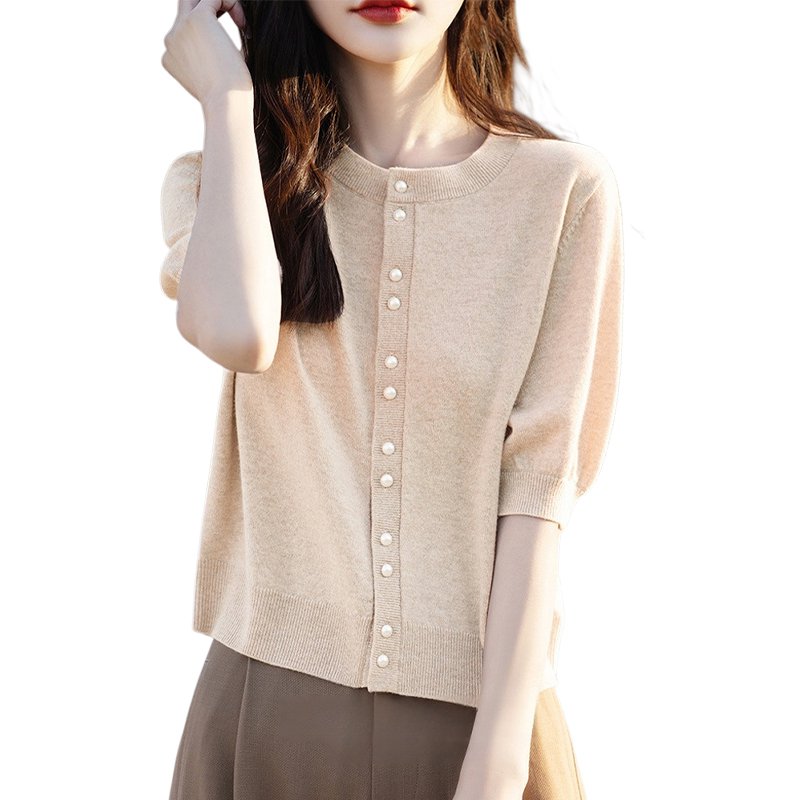 女士輕薄短袖針織衫