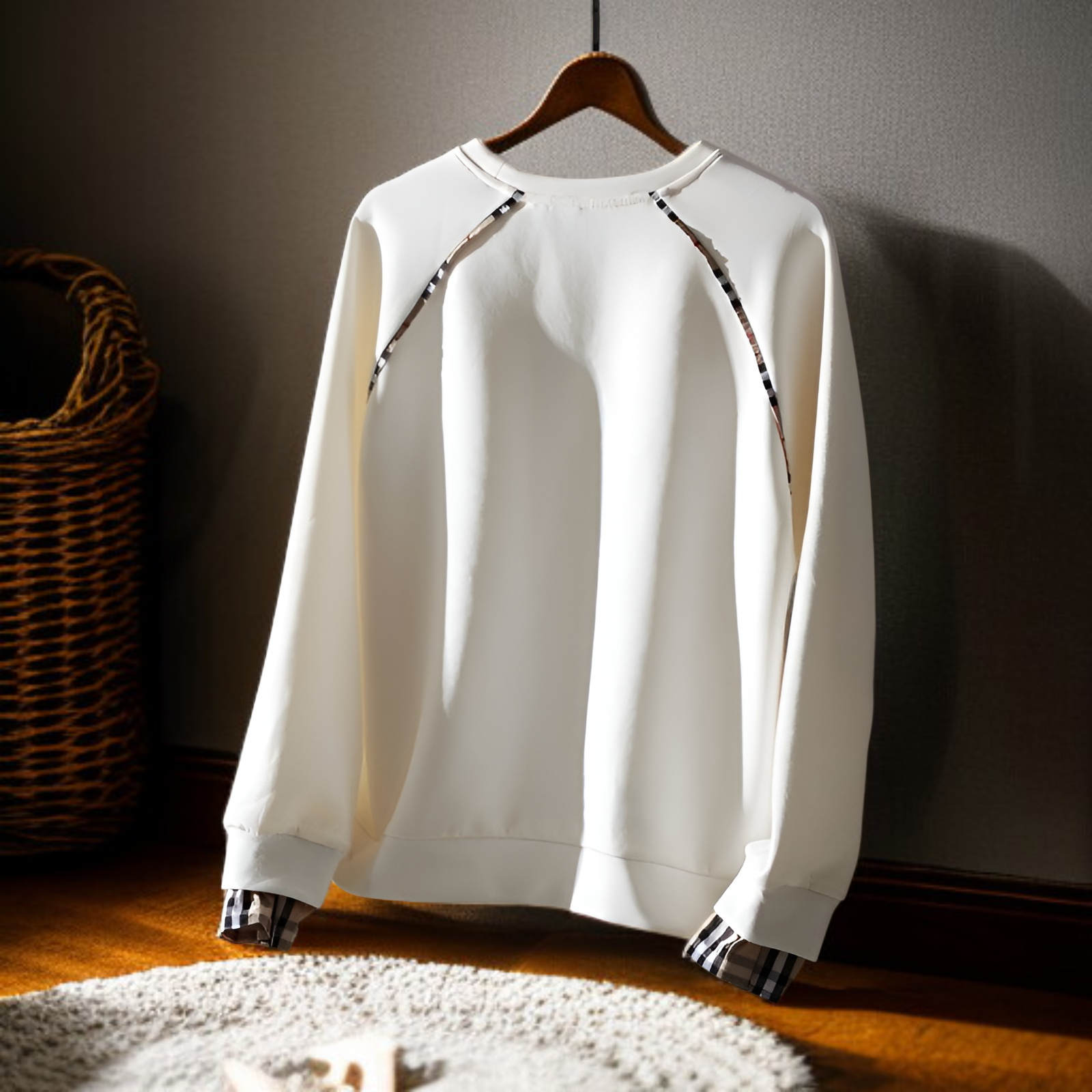 春秋新作 レディース 薄手 コットン プルオーバー 韓国風 長袖 フェイクツーピース トップス