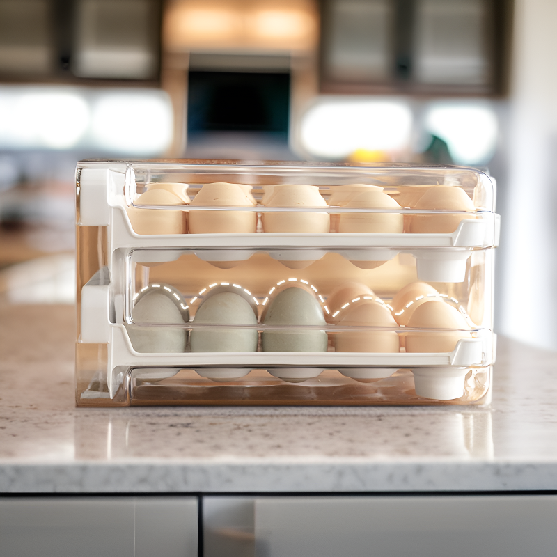 رف بيض قابل للتكديس