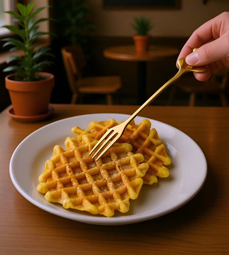 Cuchara de acero inoxidable resistente y dorada