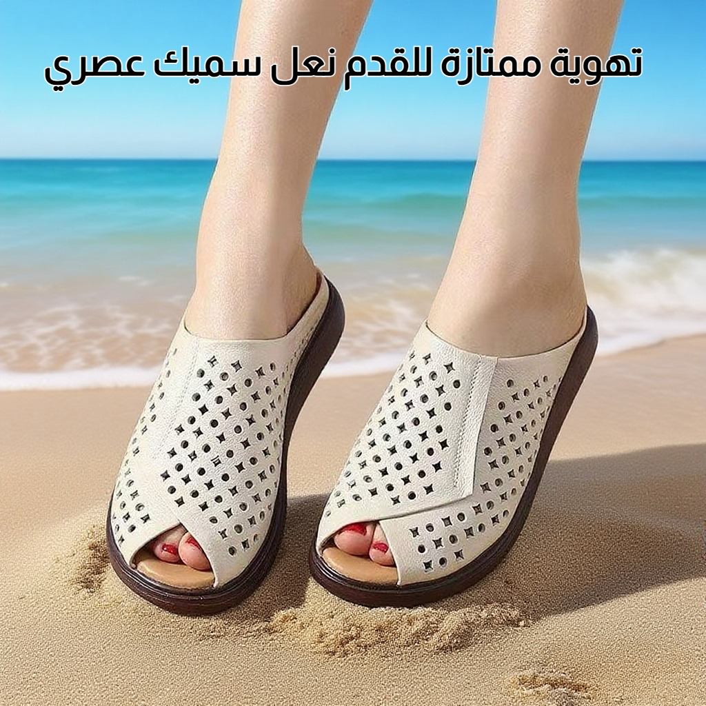 نعال نسائية بتصميم عاري ونعل سميك