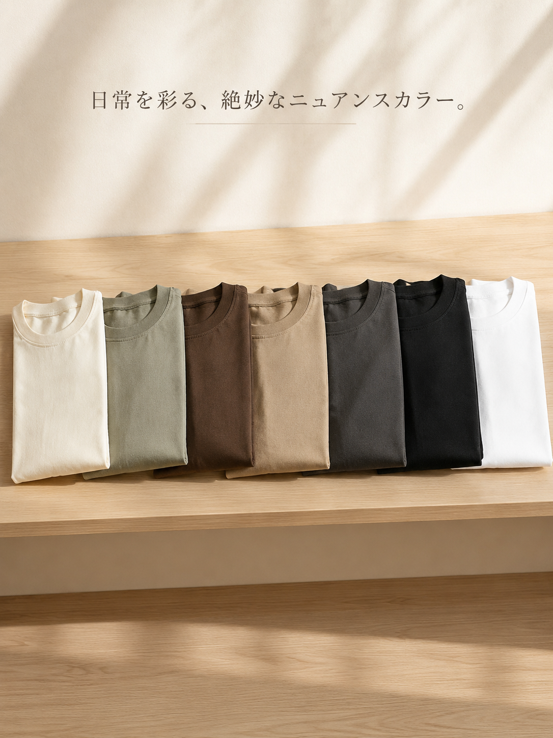 多色展開日本風メンズヘビーウェイト純綿半袖インナー