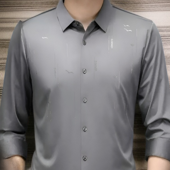 남성 기모 도톰 긴팔 셔츠 비즈니스 헴 프린트 셔츠 남성 기모 셔츠