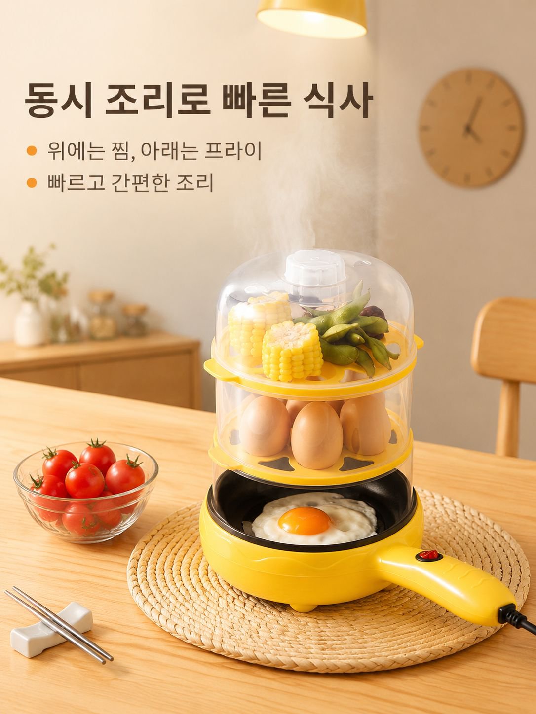 JMY-가정용 미니 계란후라이 끈적임 없는 전기팬
