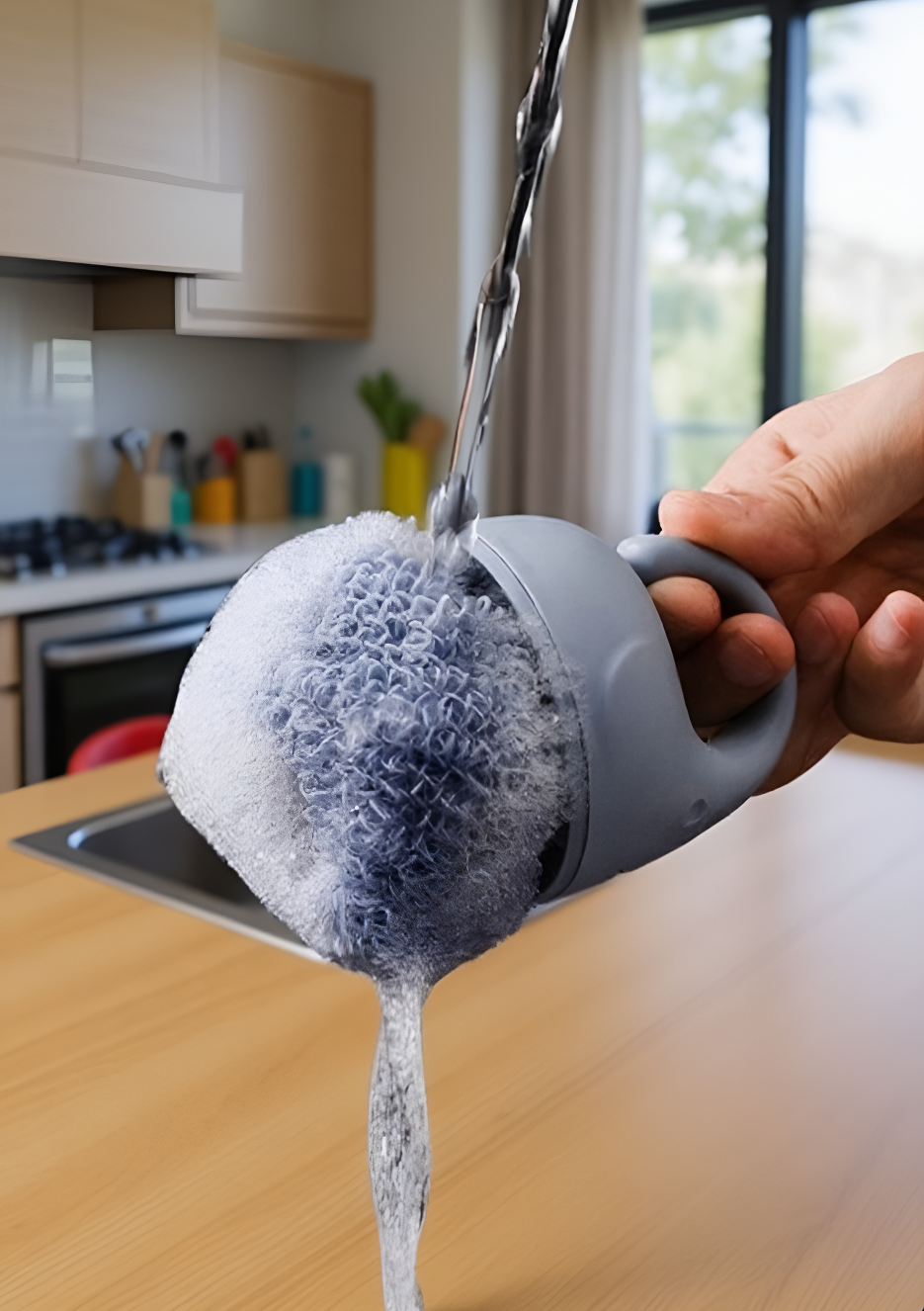 収納しやすいショートハンドル食器用ブラシ