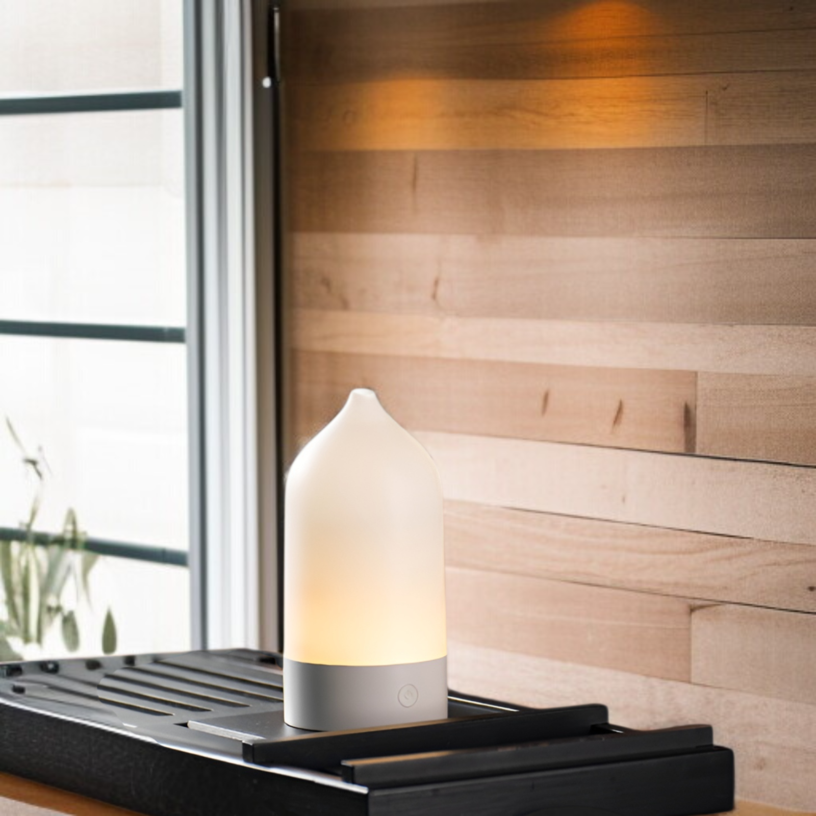 香り拡散花瓶型加湿器 七色ライト付 寝室用アロマディフューザー