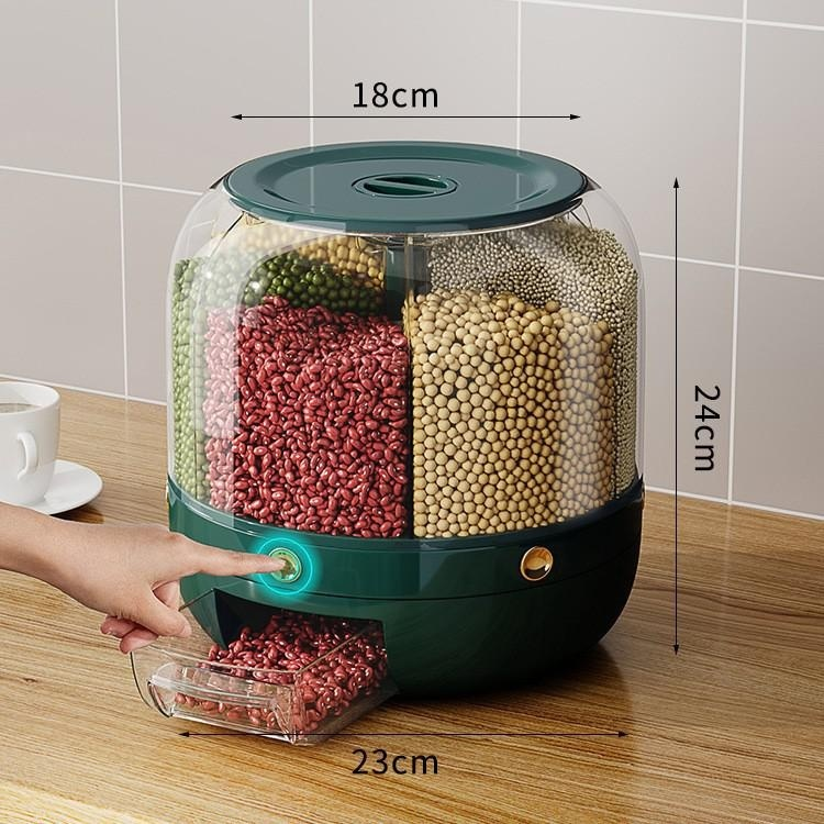 Rotatable Multi-Grain Rice Barrel, Pest-Proof and Sealed Rice Storage Container