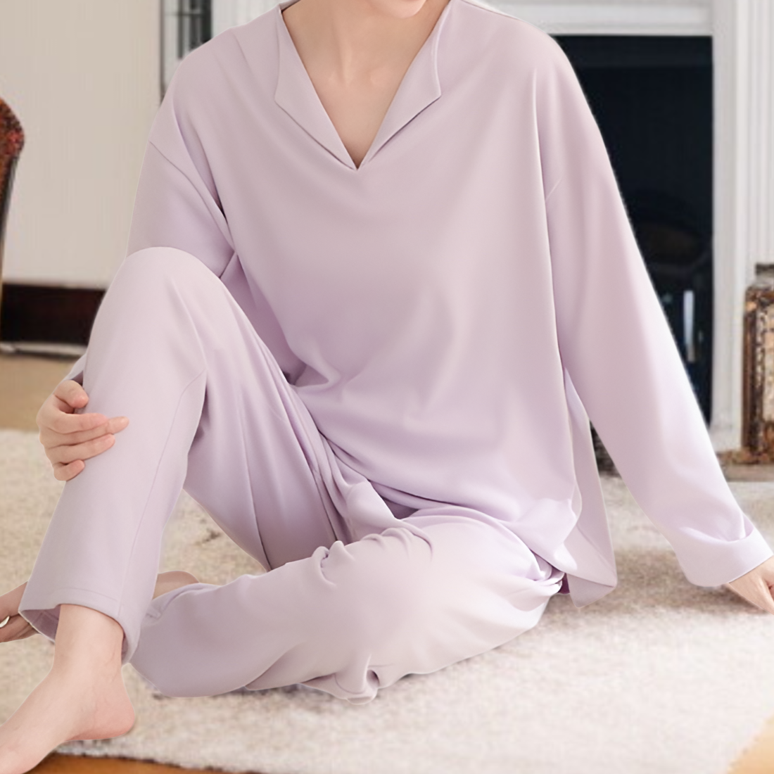 柔軟面料女士睡衣特寫