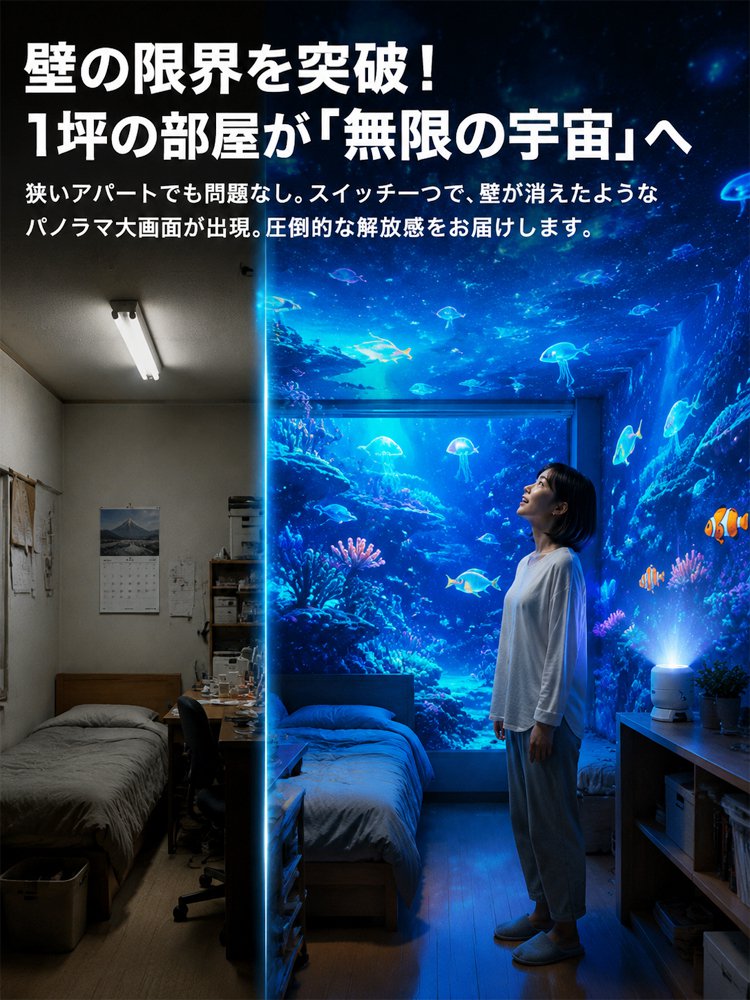 【幻想空間を演出】回転式プロジェクターライト