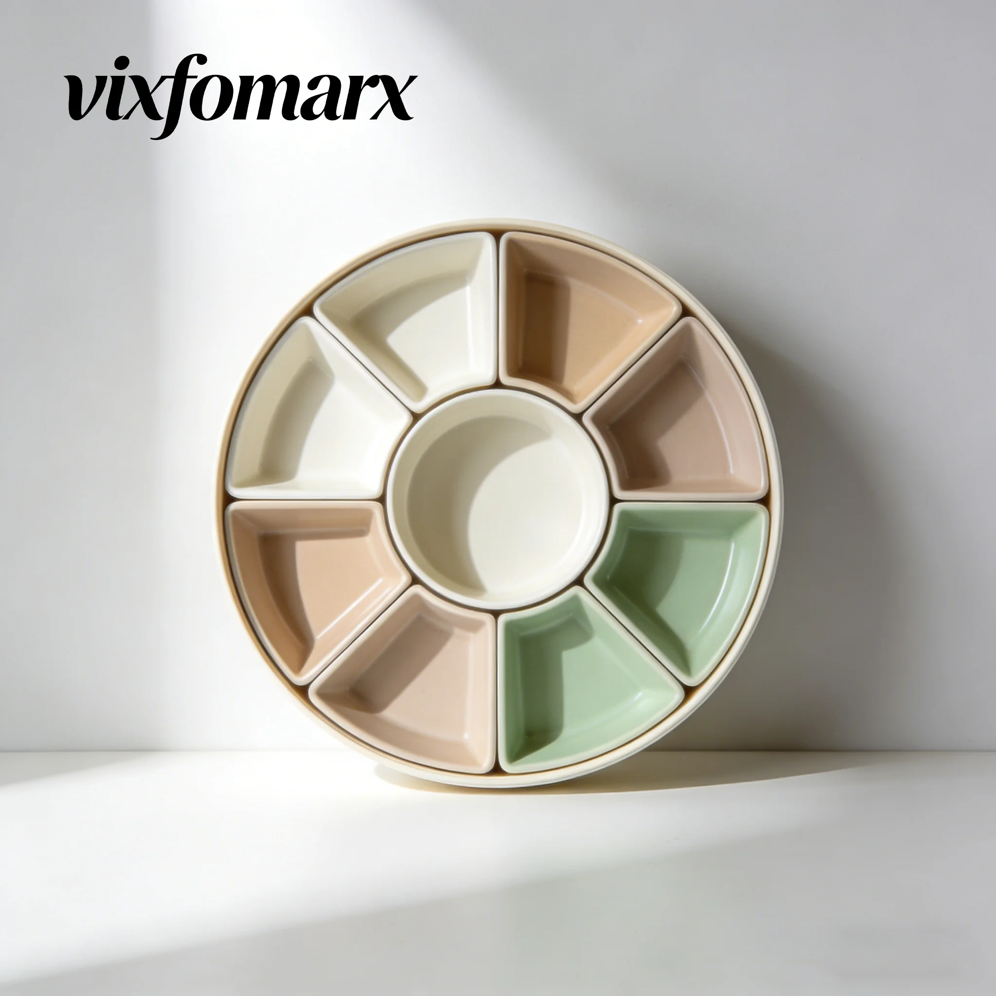 ถาดหมุนใส่เครื่องเทศสำหรับวางบนเคาน์เตอร์ครัว (3 ชิ้น)