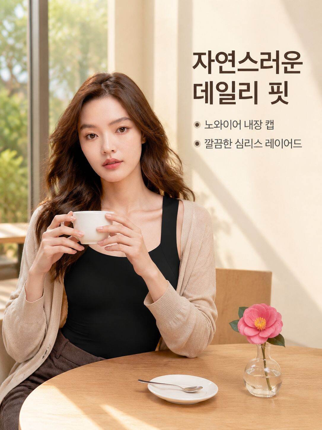 동백꽃 스킨케어 올인원 심리스 나시