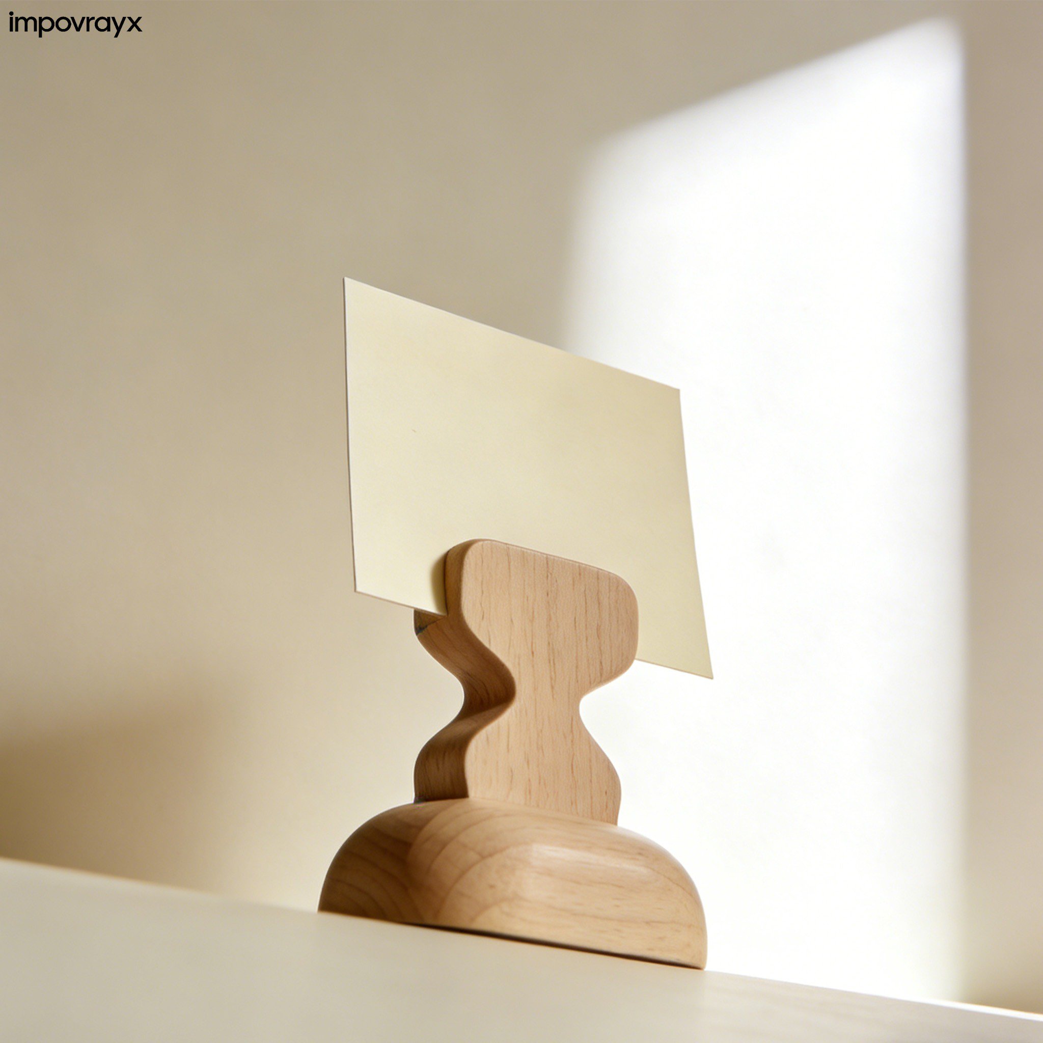 Természetes fa jegyzetcsipesz alap közelről